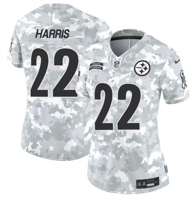 Womens Pittsburgh Steelers #22 Najee Harris 2024 F.U.S.E Arctic Camo Salute To Service Limited Stitched Jersey Dzhi